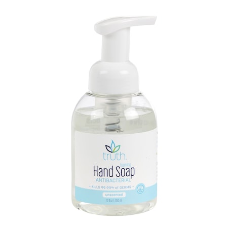 Truth Antibacterial Foaming Hand Soap, Unscented, USDA E2 Compliant, 12oz Pump, Case of 4 CHW1201